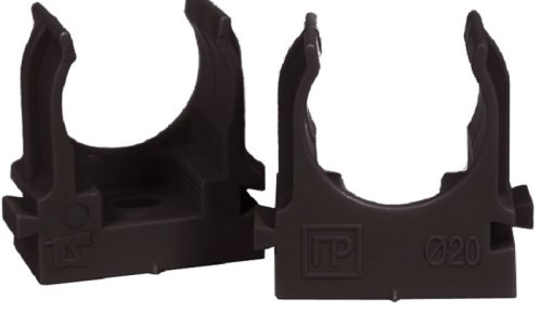 Клипса для гофры Промрукав Д=16 под пистолет черный (уп. 100шт) картинка